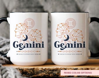 Custom Zodiac Mug Gemini Coffee Cup Astrology Mug Gemini Birthday Gift Bachelorette Party Favor Gift Personalized Gift Mothers Day Daughter