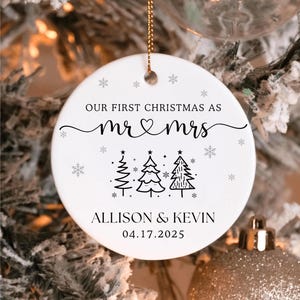 Our First Christmas As Mr & Mrs Ornament, First Married Christmas Ornament 2025, Married Ornament, Wedding Ornament, Mr And Mrs Gifts