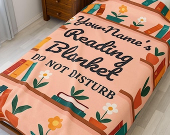 Personalized Reading Blanket: Book Lover Gift, Custom Cozy Blanket