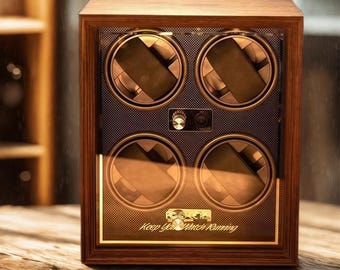 Personalized Automatic Watch Winder, Engraved Wood Watch Box Display Case, Optimal Watch Care, Groomsmen Gift, Gift for Husband Anniversary