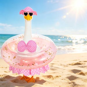 Roupa de biquíni inflável de verão para piscina, ideal para gansos de até 58 cm (23 polegadas), perfeita para decoração de praia ou para usar na chuva. Roupa impermeável para ganso.