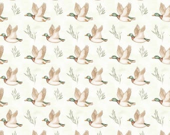 Mallard Duck Fabric Mallards Fabric Cute Ducks Fabric Cartoon Cotton Fabric Anime Fabric By The Half Yard
