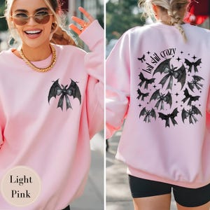 Bat Halloween Sweatshirt, Spooky Season Sweater, Funny Halloween Sweater, Gothic Sweater, Bat Crazy Sweater, Fall Cottagecore Sweater