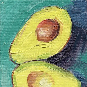 Avocado Oil Painting Giclée Print 5x7 Avocado Connection 2 image 1