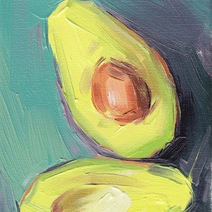 Avocado Original Oil Painting •  Giclée Print • 5x7 • “Avocado Connection 3”