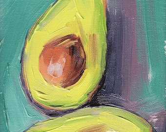 Avocado Oil Painting •  Giclée Print • 5x7 • ”Avocado Connection 1”