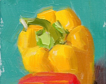 Pepper Oil Painting •  Giclée Print • 5x7 • “Bell Pepper Infinity”