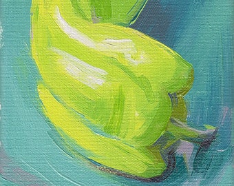 Pepper Oil Painting •  Giclée Print • 5x7 • “Italian Pepper”