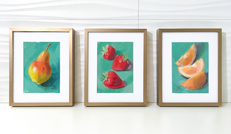 Pear Oil Painting Giclée Print 5x7 Pear Blush 1 image 5