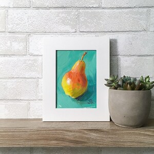 Pear Oil Painting Giclée Print 5x7 Pear Blush 1 image 3