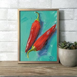 Chili Oil Painting • Giclée Print • 8.5x11.875  • “Red Hot Chili Peppers 2”