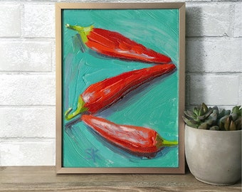 Chili Oil Painting • Giclée Print • 8.5x11.875 • Red Hot Chili Peppers 3