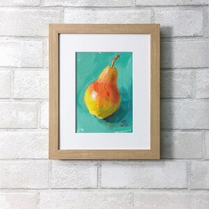 Pear Oil Painting Giclée Print 5x7 Pear Blush 1 image 4