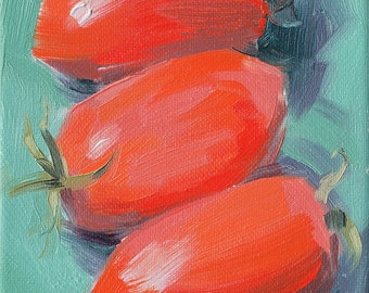 Tomato Oil Painting •  Giclée Print • 5x7 • “Roma Tomato”