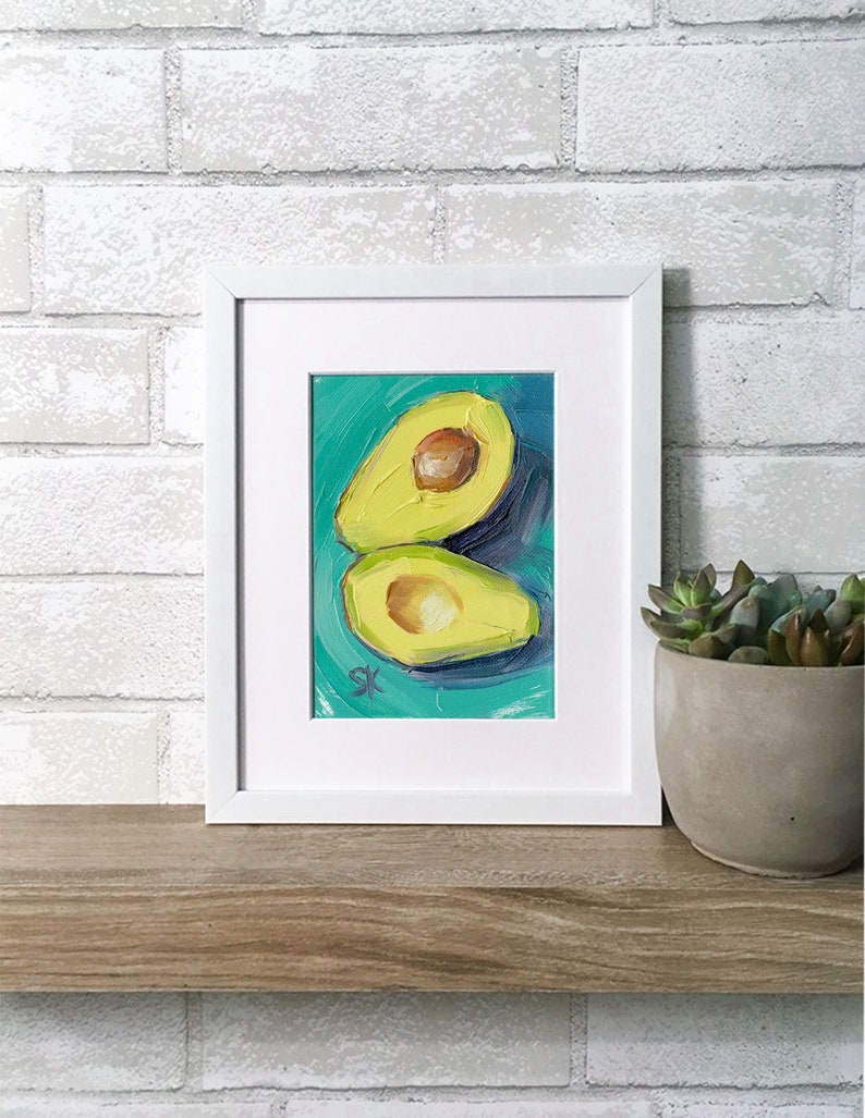 Avocado Oil Painting Giclée Print 5x7 Avocado Connection 2 image 2