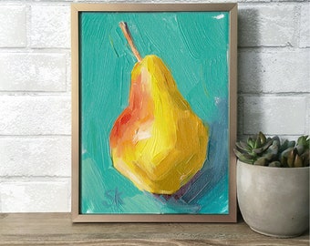 Pear Oil Painting • Giclée Print • 8.5x11.875 • “Pear Blush 3”