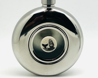 Flask - Polymer Resin Reproduction Nautical Engraving