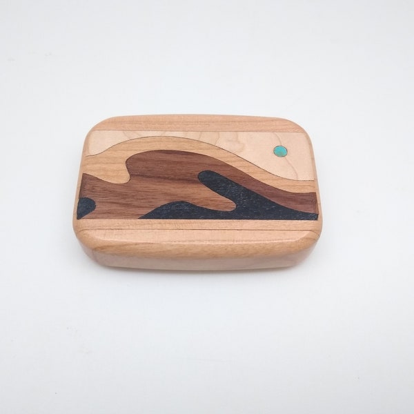 Thin Secret Box - Turquoise Inlay