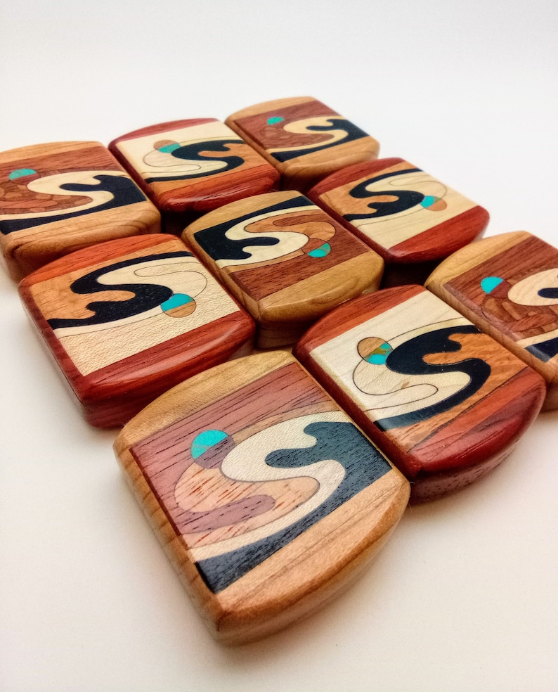 Guitar Pick Box - Turquoise Inlay 