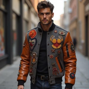 Custom Letterman Jacket, Personalised Varsity Jacket, Custom Jacket, Custom Varsity Jacket, Print On Demand Jacket, Baseball Bomber Jacket