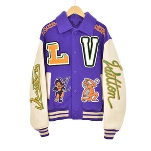 Louis Vuitton Varsity Jacket Purple | Limited Edition Designer Bomber | Size 50 | Made in Italy | Comes with Surprise Gift