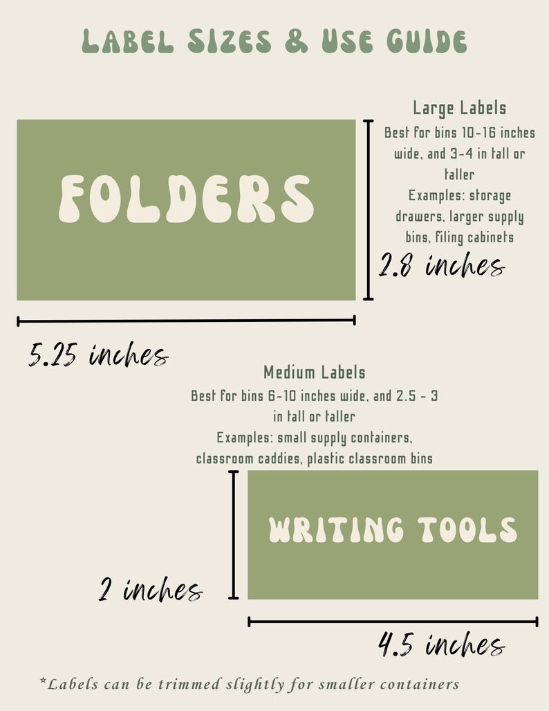 Earthy Classroom Bin Labels | Printable Organization (digital Download ...
