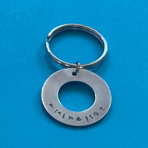 Handstamped Alkemé Minimalist Keychain/ Minimalist Keyring/ Simplify/ Living with Less/ Mindfulness/ Omnipresents image 3