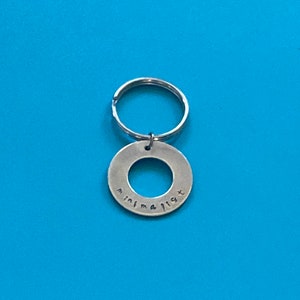 Handstamped Alkemé Minimalist Keychain/ Minimalist Keyring/ Simplify/ Living with Less/ Mindfulness/ Omnipresents image 2