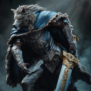 Blaidd (EIden RingFan Art) / sculptuur, ongeverfd of volledig geverfd / schaal naar keuze / op bestelling gemaakt voor volwassenen / volwassen