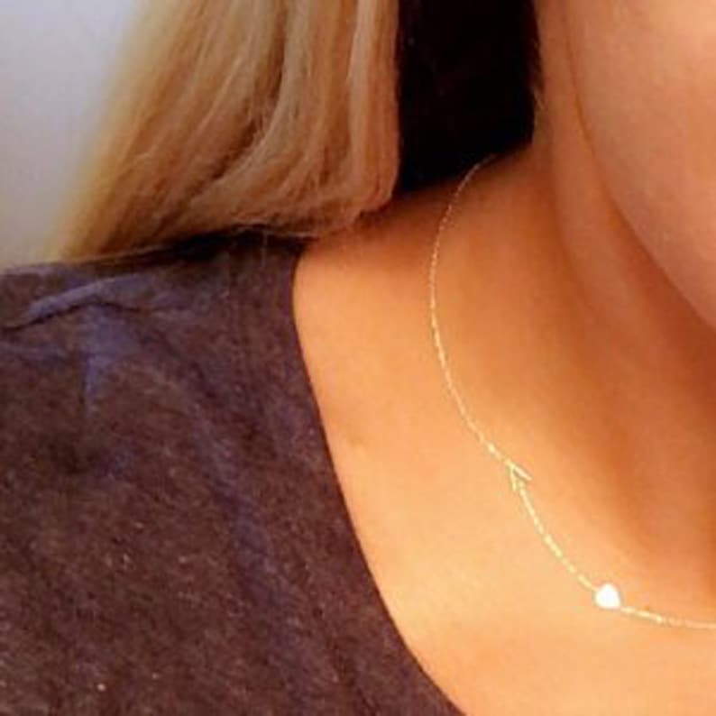 14k gold sideways letter necklace \u2022 multiple letter or number necklace \u2022 side initial necklace \u2022 white gold letter necklace \u2022 new mom gift