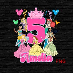 Custom Birthday Princess Png, Birthday Girl Png, Family Matching Birthday Png, Family Vacation, Family Trip Png, Magical Kingdom png