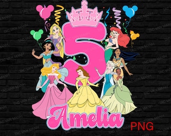 Custom Birthday Princess Png, Birthday Girl Png, Family Matching Birthday Png, Family Vacation, Family Trip Png, Magical Kingdom png