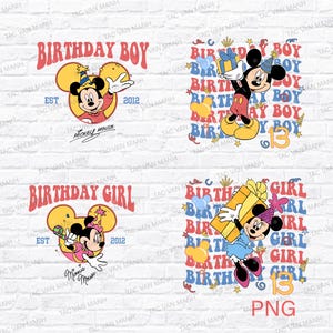 Personalized Disney Birthday Png, Custom Mickey Mouse Birthday, Minnie Mouse Png, Birthday Boy Girl Png, Custom Gift For Birthday Party