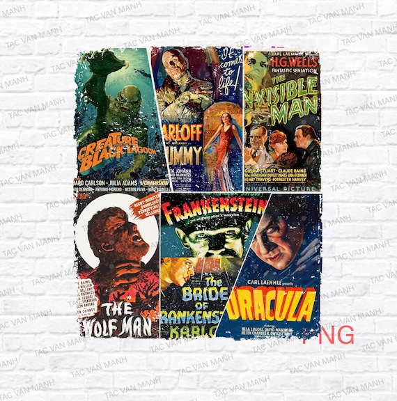 Retro Halloween Monsters Png, Vintage Characters Png, 2025 Halloween Sublimation, Spooky Universal Png