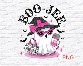 Boo-JEE PNG, Funny Cute Ghost png, Trendy Halloween png, Pink ghost png, Boujee ghost Halloween Sublimation, Digital download