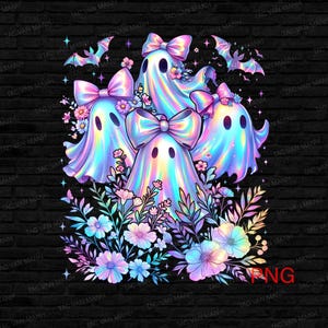 Iridescent Ghost PNG, Coquette Halloween Design, Iridescent Ghost Design, Halloween PNG, Girly Halloween Png, Cute Ghost Png, Pumpkin Png