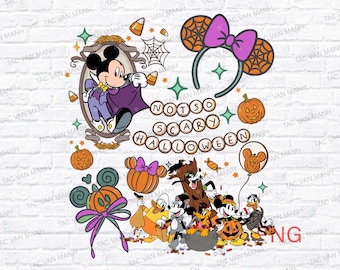 Mickey's Not So Scary Halloween Party PNG, Micke'y And Friends Halloween Png, Halloween Family Trip, Disneyland Halloween, Digital Download