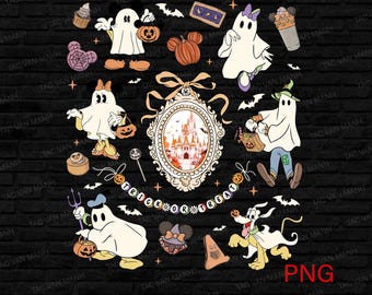 Disney Halloween Coquette Png, Spooky Mouse and Friends Png, Mickey Boo Halloween Png, Trick or Treat Png, Disney Pumpkin Png