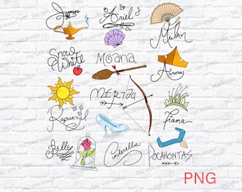 Disney Prinzessin Unterschriften Png, Prinzessin Namen Png, Alle Prinzessin Autogramm Png, Disneyland Mädchen Reise Png, Disneyland Pascal Png
