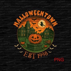 Halloweentown University Est 1998 PNG, Vintage Halloween Shirt png, Halloween png, Halloween Fall Pumpkin png, Retro Halloween, Fall png