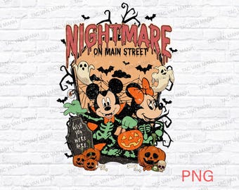 Nightmare On Main Street PNG, Retro Halloween Png, Spooky Vibes Png, Trick Or Treat Png, Halloween Masquerade, Halloween, Digital Download