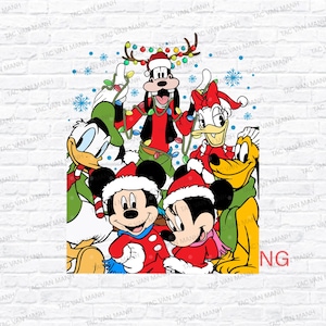 Mickey and Friends Christmas Png, Family Xmas Digital download