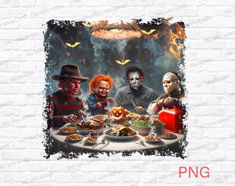Personagens de terror de Halloween PNG, Halloween PNG de 2025, Sublimação de filme de terror de Halloween, Filme de terror PNG, Terror PNG, Terror de Ação de Graças PNG