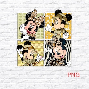 Mickey en Minnie Safari png, safari digitale download, jungle Mickey png, transparante achtergronden Mickey Friends, digitaal jungledier