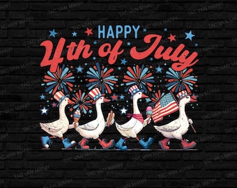 Happy 4 juli-eenden png, Independence Day png, American Goose png, patriottische vlag van de VS png, grappige eend van 4 juli png