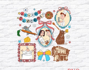 Anyone can Cook Png, Retro Coquette Bow Little Chef Remy Png, Disney Ratatouille Paris Png, Bow Ratatouille Png, Gusteau's Png