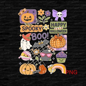 Boo PNG, Spooky Coquette PNG, Ghost PNG, Halloween Png, Fall Png, Preppy Png, Trendy Png, Halloween Bow Png, Faux  Png