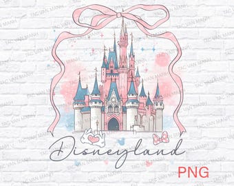 Bow Watercolor Castle Floral png, Cartoon png, Happiest Place on Earth Png, Magic Kingdom Png, Mouse Balloon Png Download