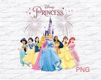 Vintage Disney-prinses-personages png, WDW Disneyland digitale download