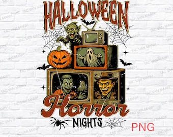 Halloween Horror Nights Png, Vintage Halloween png, Horror png, Halloween Horror Movie png, Halloween png, Sublimation Design, png